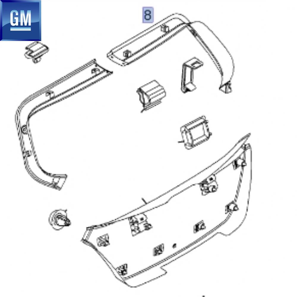 Opel Astra H Rear Boot Cover Right Top GM Genuine 2346238 - 13129740