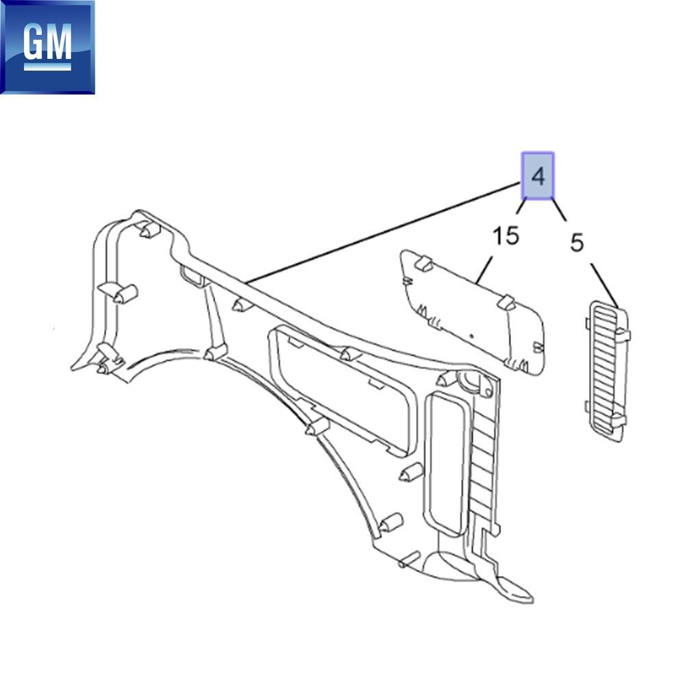 Opel Combo C Left Side Rear Cover GM Genuine 7336340 - 91163672