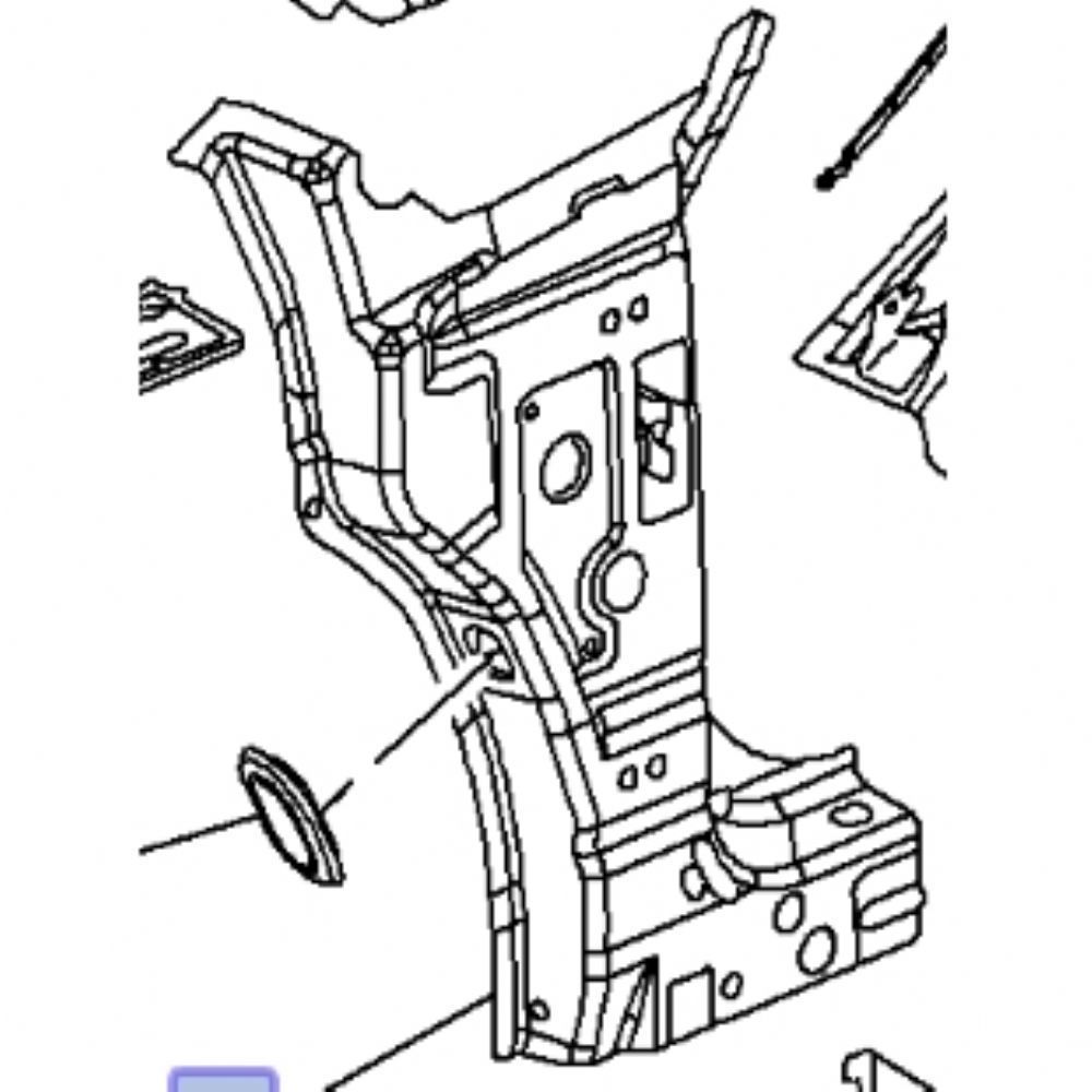 Opel Astra J Right A Pillar Inner Reinforcement Sheet GM Original 13336034 - 120261