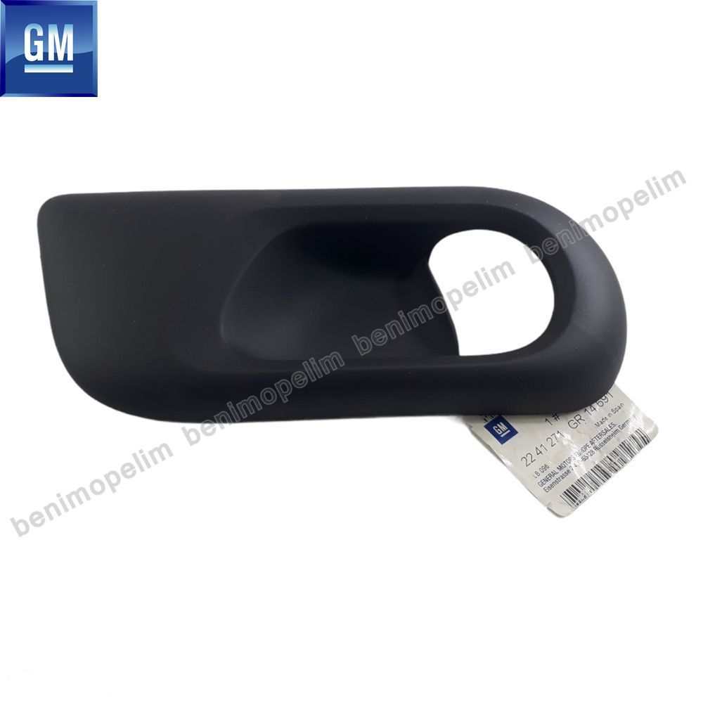 Opel Corsa C Left Door Interior Opening Handle Frame Cover Black (Front Rear Compatible) GM Original 2241271 - 13107019