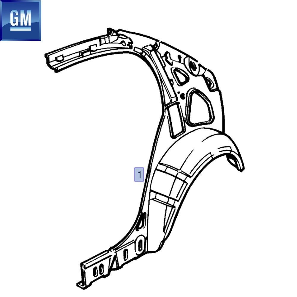 Product Code : 5181466 - Opel Astra G Sedan Right Rear Fender Inner Sheet GM Original 5181466 - 13116395