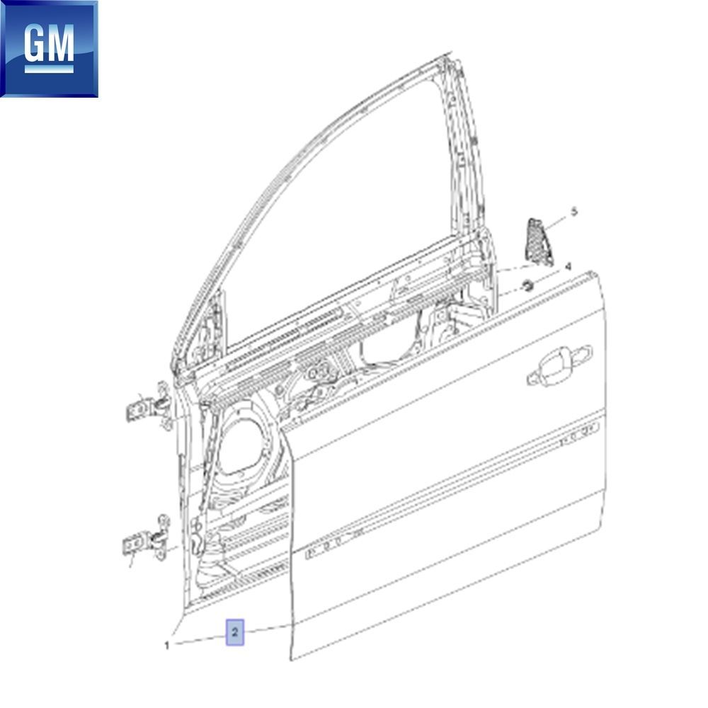 Opel Vectra C Right Front Door Sheet GM Genuine 128136 - 93171442