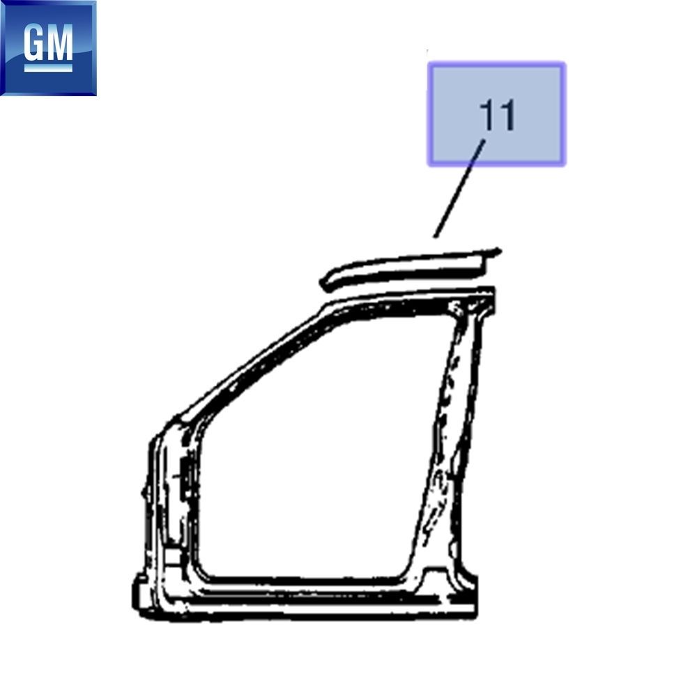 Opel Kadett E Front Panel Left Upper Extension Sheet GM Original 183133 - 90196495