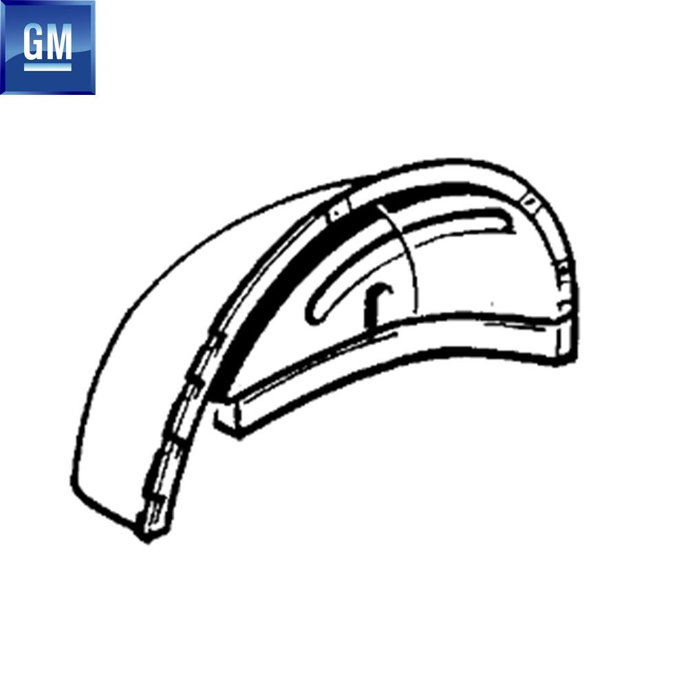 Product Code : 1122888 - Opel Astra G Wheelhouse Sheet Metal Panel Rear Inner Right GM Genuine 1122888 - 93240838