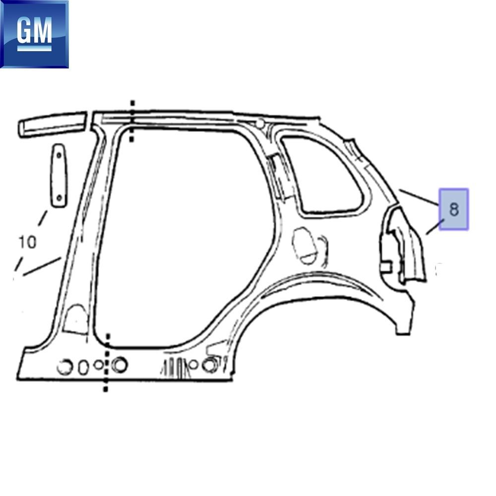 Opel Corsa B Left Rear Interior Sheet Metal Panel GM Genuine 181571 - 90482033