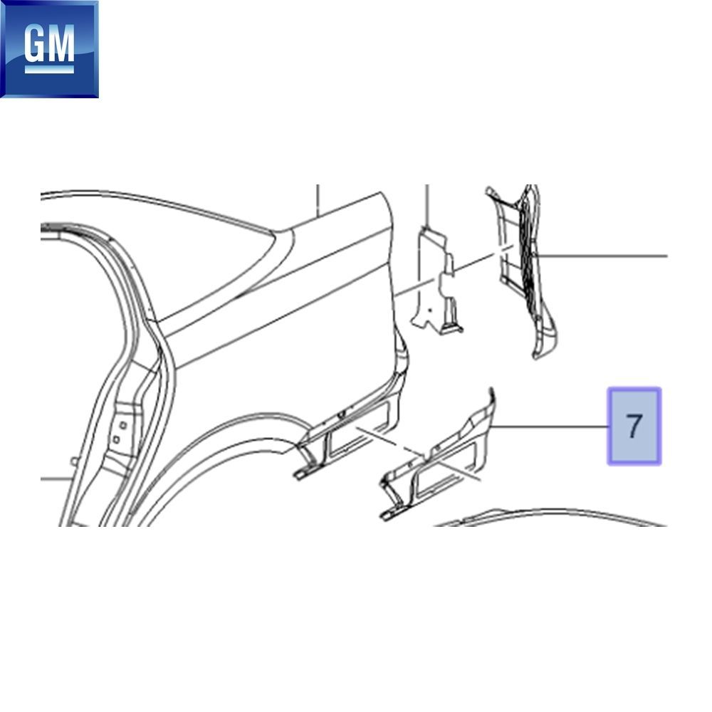 Opel Vectra C Left Rear Fender Attachment Sheet GM Original 5183167 - 93174620