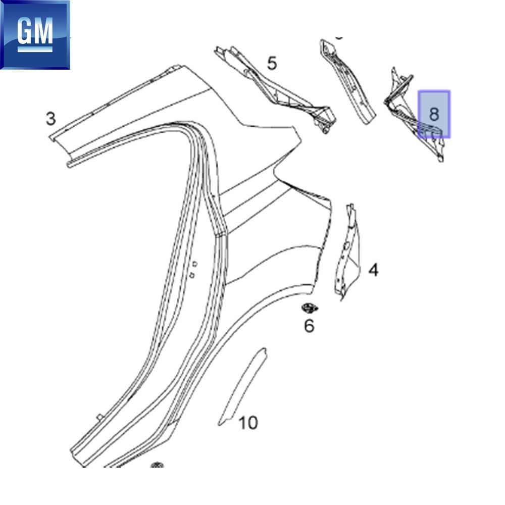 Product Code : 5183509 - Opel Corsa D Left Rear Stop Lamp Slot GM Original 5183509 - 93189589