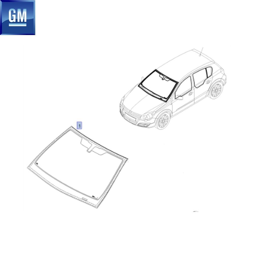 Opel Astra H Windscreen with Rain Sensor (GF) GM Genuine 161132 - 24463951