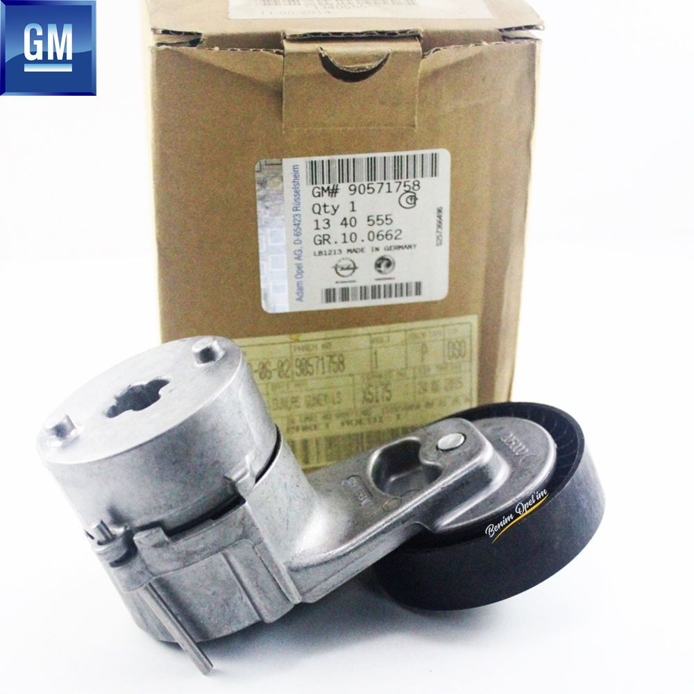 Product Code : 1340555 - V Belt Tensioner Complete Opel Astra G H, Corsa C, Meriva A, Tigra B, Vectra C, Zafira A B GM Genuine 1340555 - 90571758