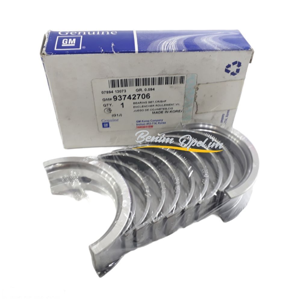 Main Bearing Set 0.25 1.4, 1.6 Chevrolet Cruze, Kalos, Aveo, Lacetti, Rezzo U100 GM Genuine 93742706