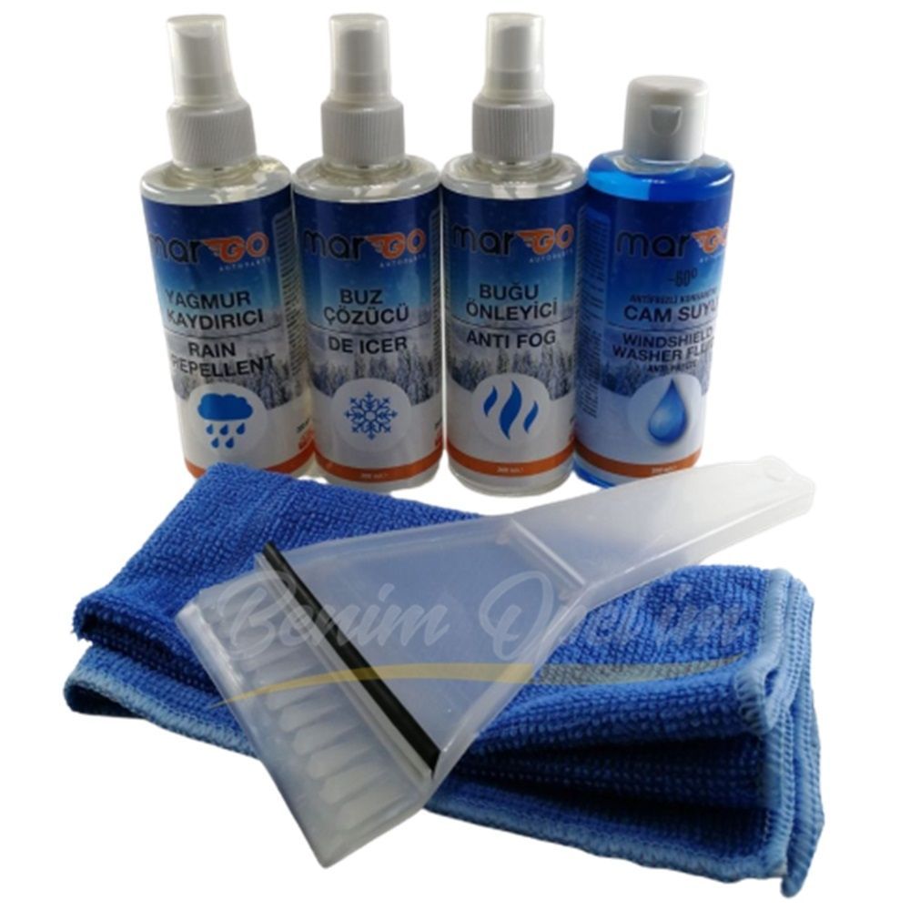 Winter Maintenance Kit (Rain Slider, De-icer, Anti-Fog, Glass Water, Ice Scraper, Fibre Cloth) 1st Class Quality #5001002