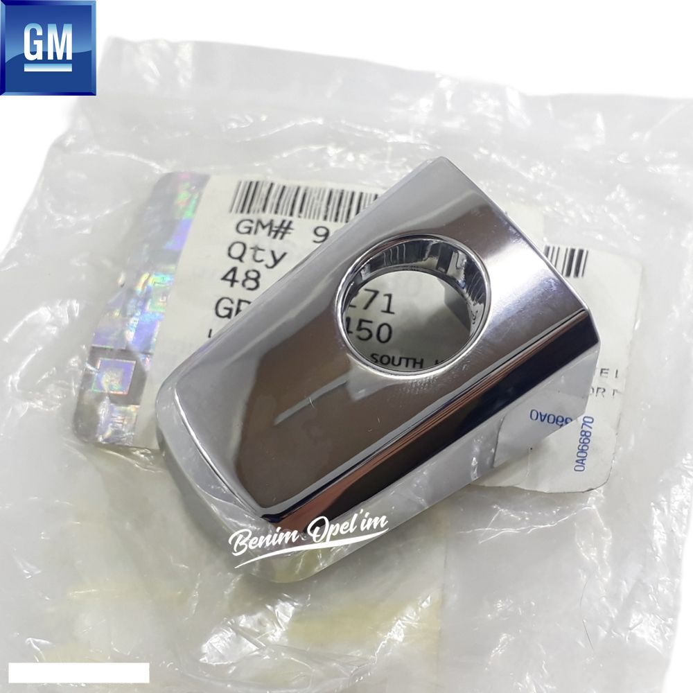 Front Door Exterior Opener Handle Button Frame Chrome Nickel Alloy Right Left Compatible Chevrolet Aveo, Captiva, Epica, Opel Antara GM Original 96468280 - 4809271