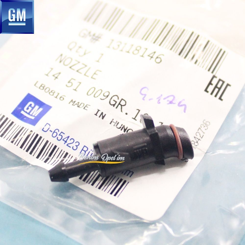 Product Code : 1451009 - Opel Astra H Rear Trunk Window Wiper Water Sprinkler Nozzle GM Original 1451009 - 13118146 - 13118146