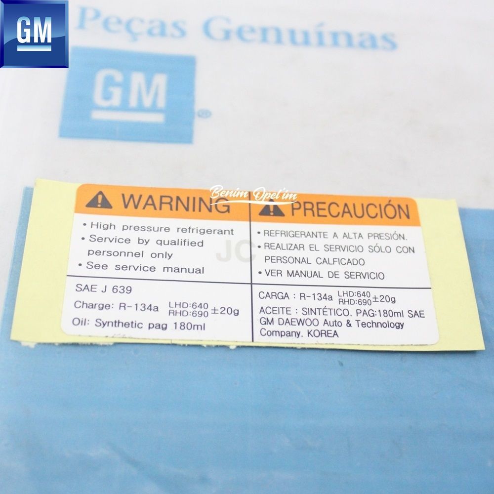 Chevrolet Warnıng Warning Sticker Orange White GM Genuine 96468290