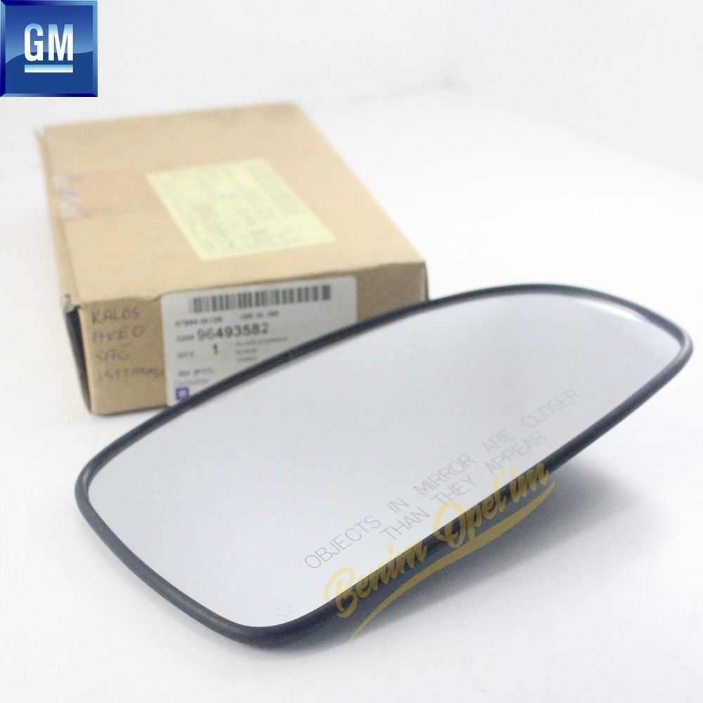 Chevrolet Aveo, Kalos Right Outside Rear View Mirror Glass Electric Heated GM Genuine 96493582