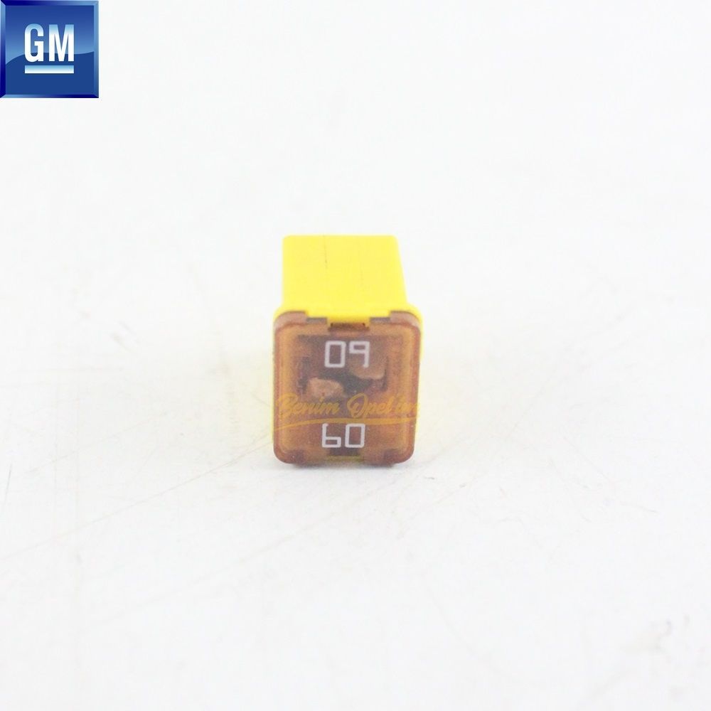 Small Box Fuse Yellow 60 Amp Opel Astra J, Corsa D E, Insignia A B, Mokka, Zafira C GM Original 13257524 - 1238459