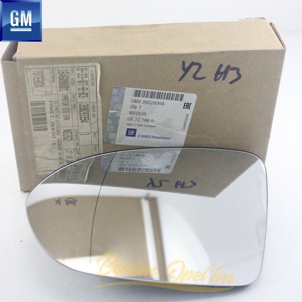 Product Code : 39026994 - Opel Insignia B Left Outside Rear View Mirror Glass GM Genuine 39026994