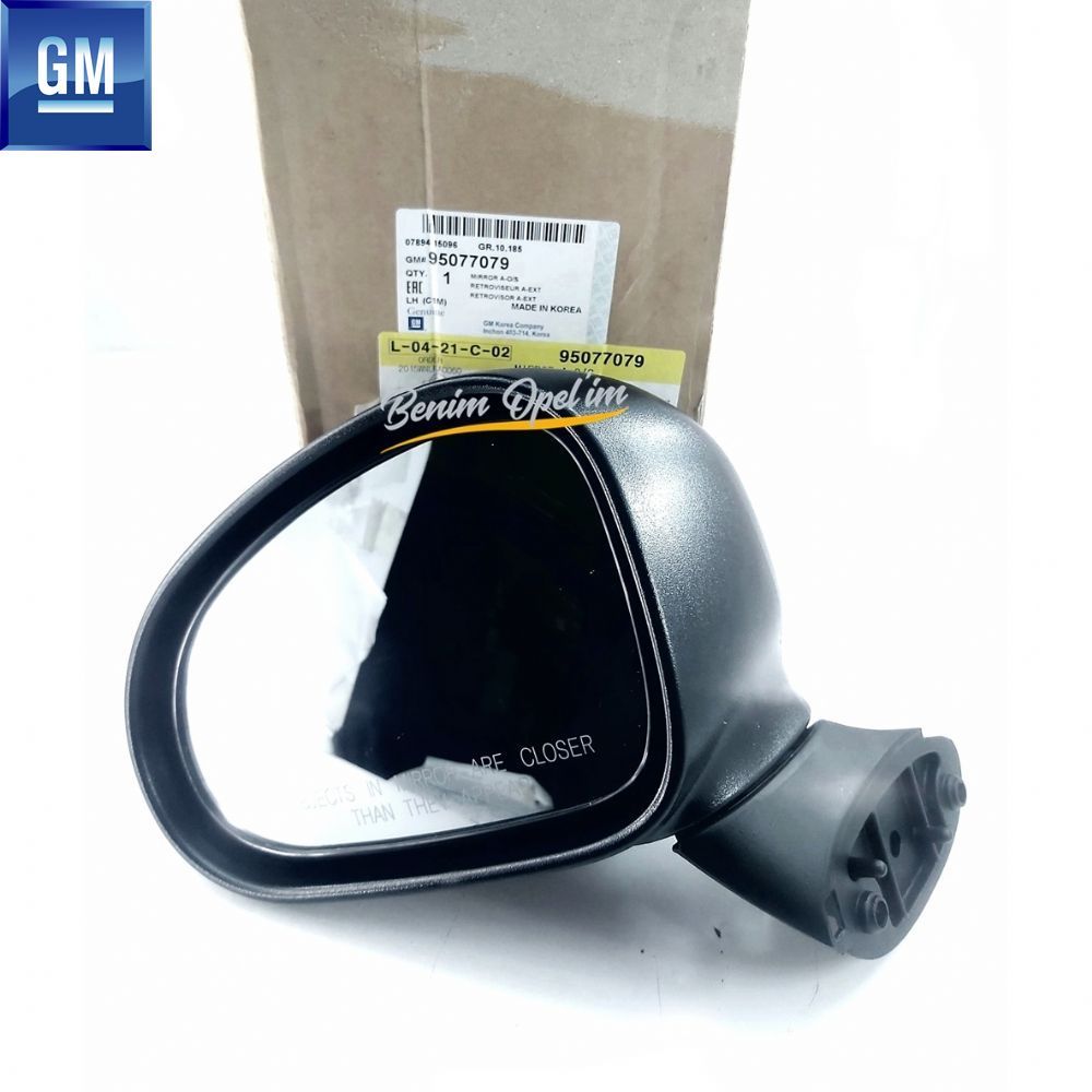 Product Code : 95077079 - Chevrolet Spark M200 Left Outside Rear View Mirror Manual Unpainted GM Genuine 95077079