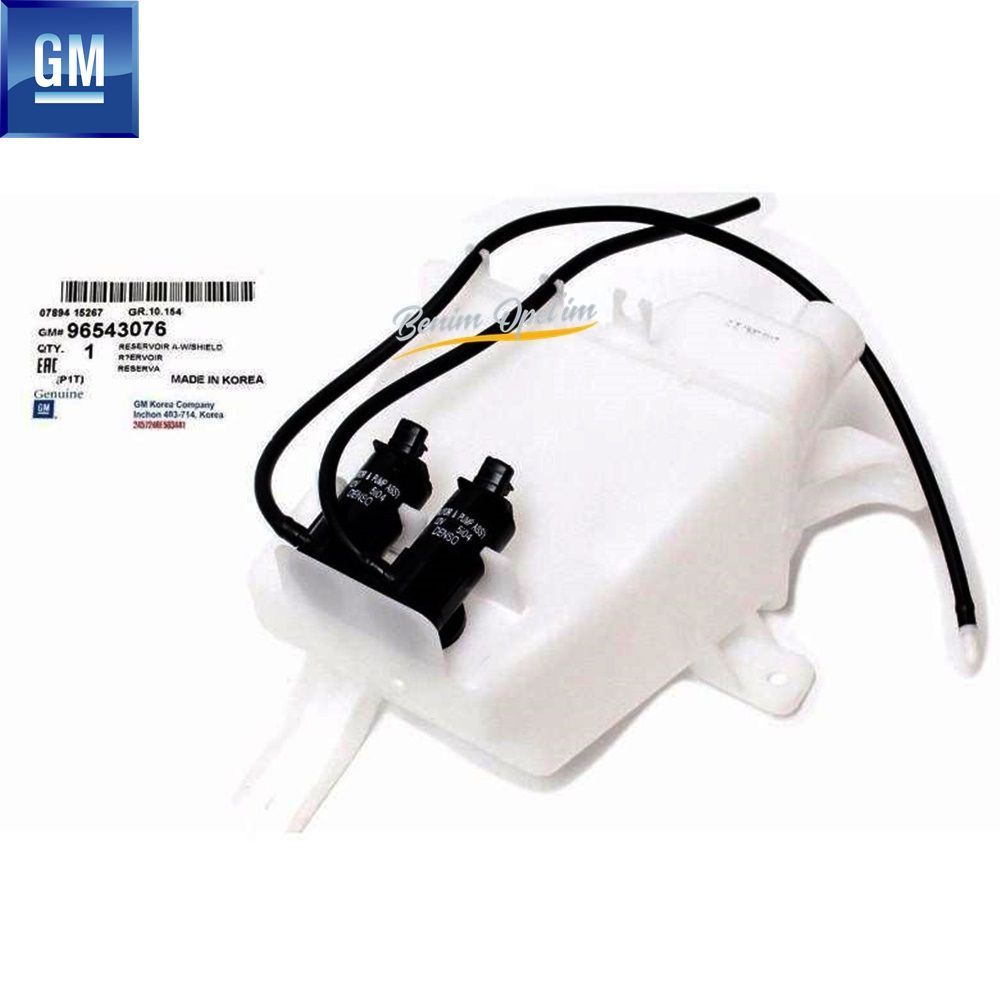 Product Code : 96543076 - Chevrolet Aveo, Kalos Windscreen Washer Wiper Water Sprinkler Tank Dual Motor (Reservoir) GM Original 96543076