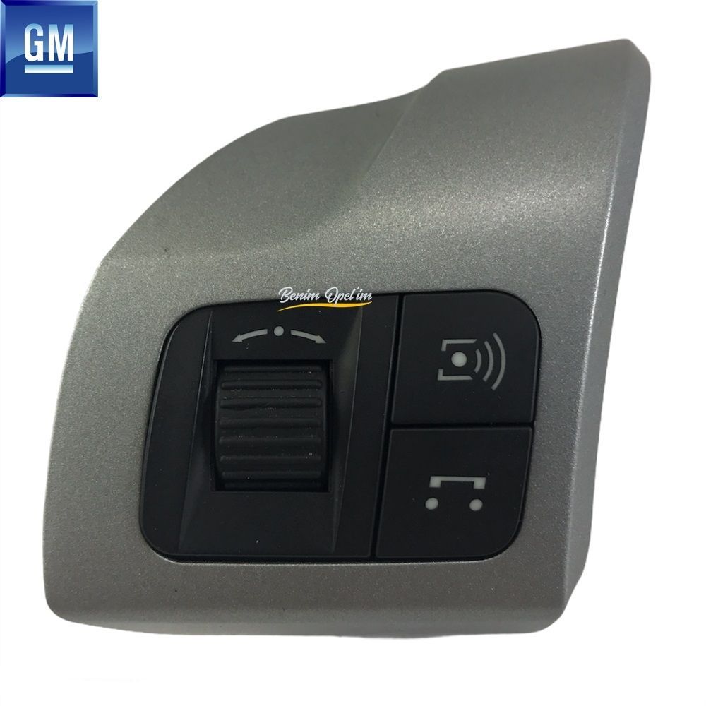 Product Code : 13208859 - Opel Astra H, Zafira B Left Steering Wheel Tape Control Controller Charcoal Metallic Grey (Button) GM Genuine 13208859 - 93183297