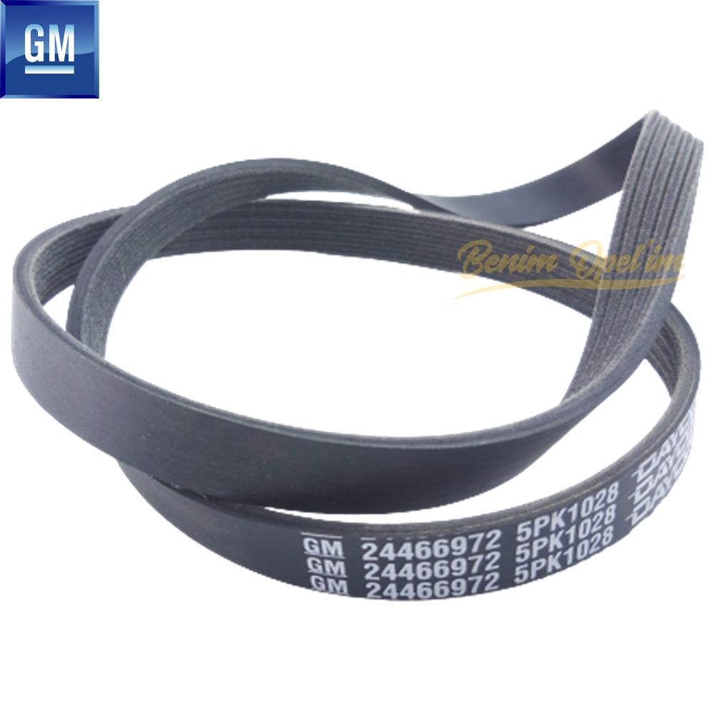 Product Code : 24466972 - V Belt (5PK1028) 2.2 Opel Astra G, Zafira A, Vectra C GM Genuine 24466972 - 1340677