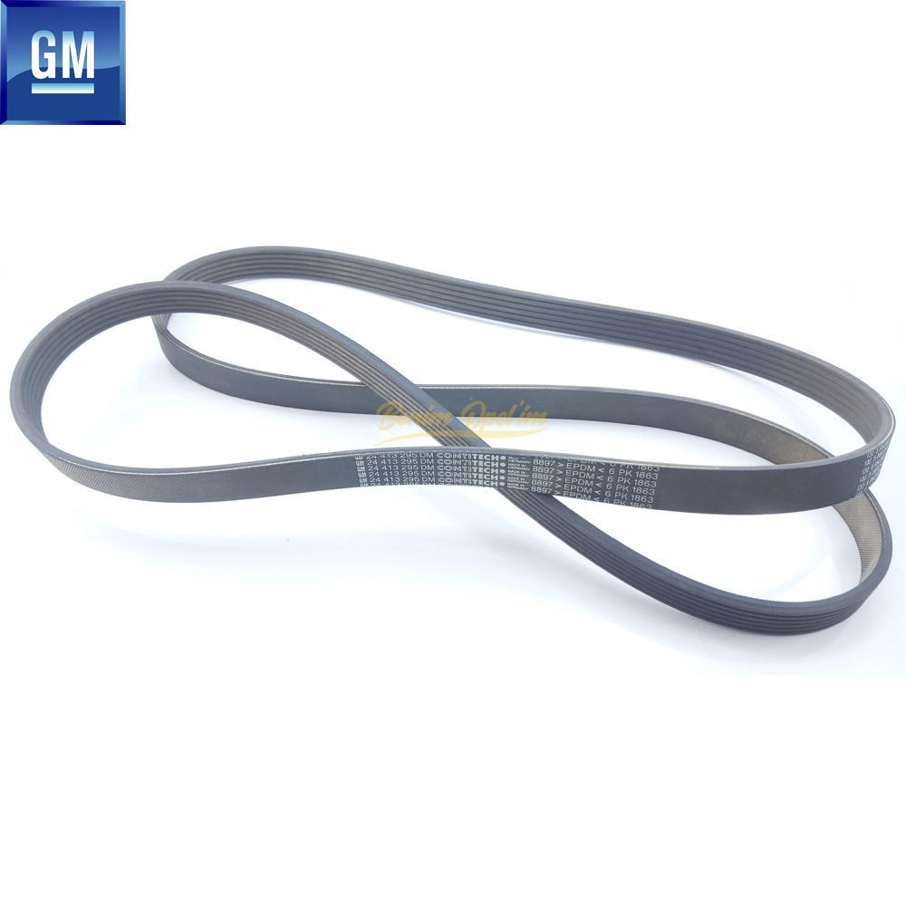 V Belt 6PK1863 2.0/2.2/3.2 Opel Astra G, Zafira A, Vectra C GM Genuine 9196547 - 1340666