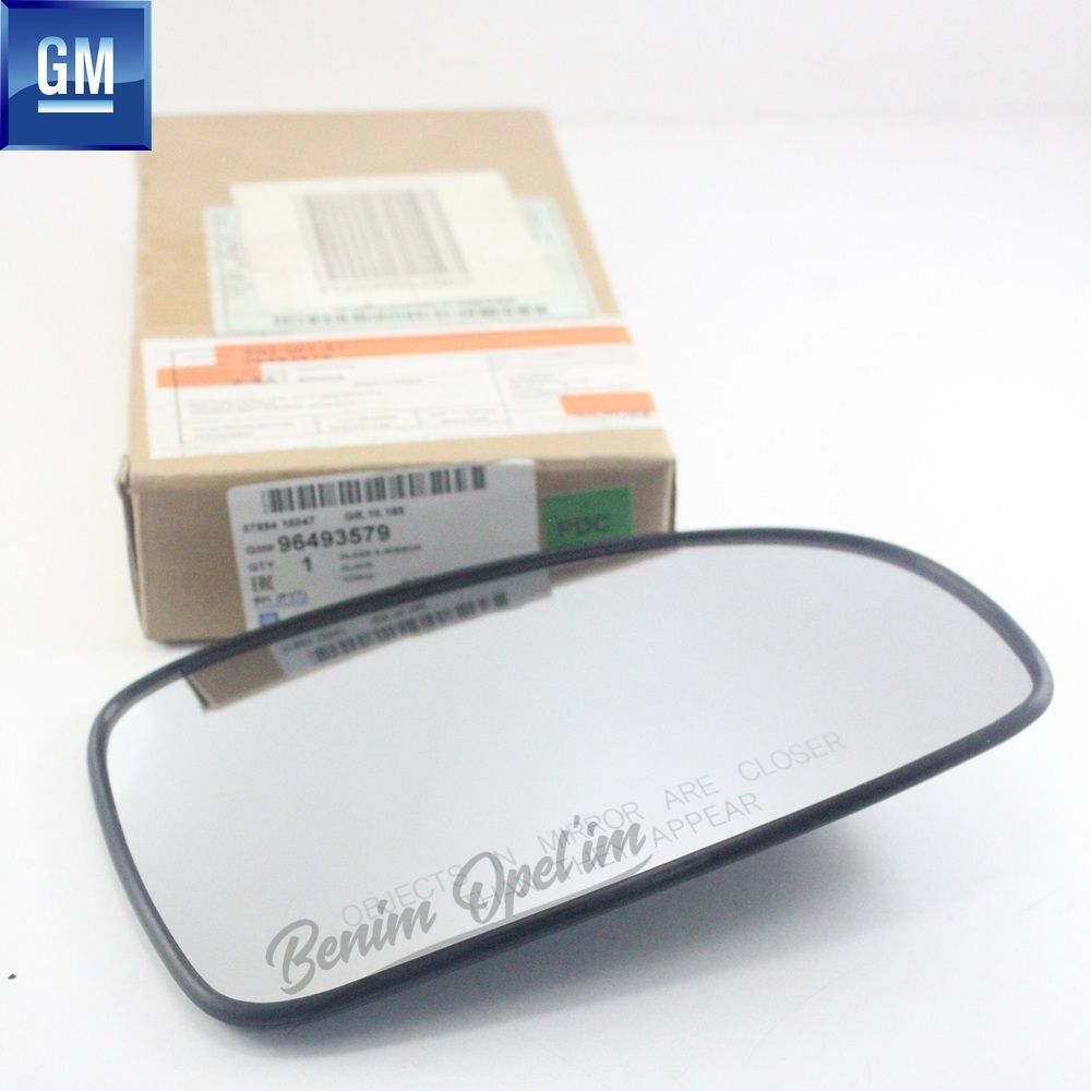 Chevrolet Aveo, Kalos Right Outside Rear View Mirror Glass Manual GM Genuine 96493579