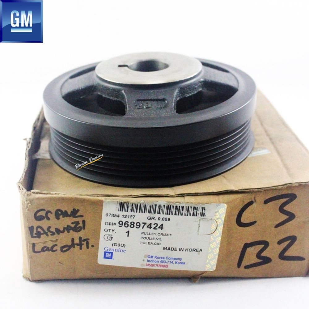 Product Code : 96897424 - Crank Pulley Chevrolet Aveo, Cruze, Kalos, Lacetti, Rezzo GM Genuine 96897424