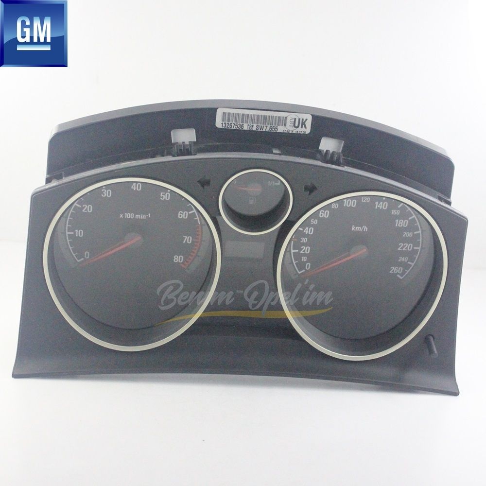 Opel Astra H Km Indicator Clock Complete 260Kmh/8000Rpm (Definition GB) GM Original 6260548 - 93182881