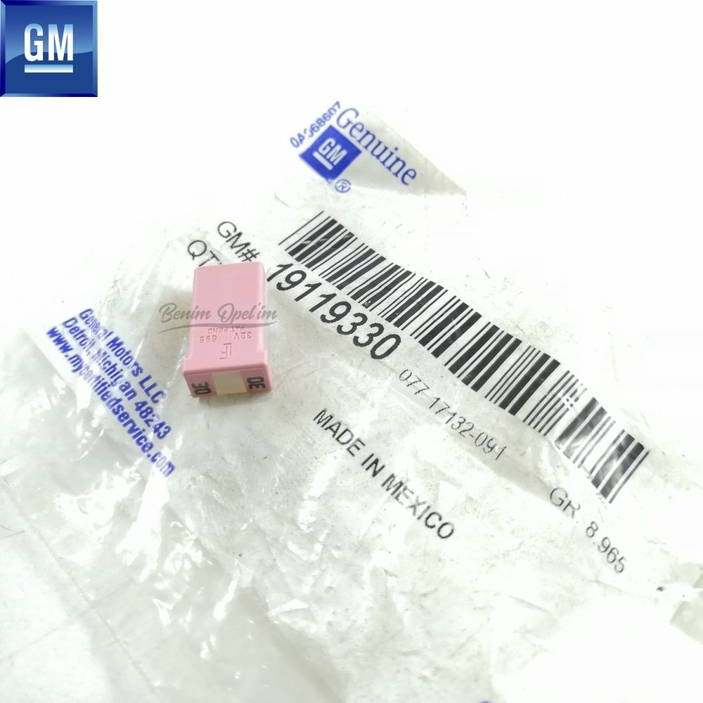 Product Code : 19119330 - Opel Insignia B 30 Amp. Yatsı Pink Fuse GM Genuine 19119330