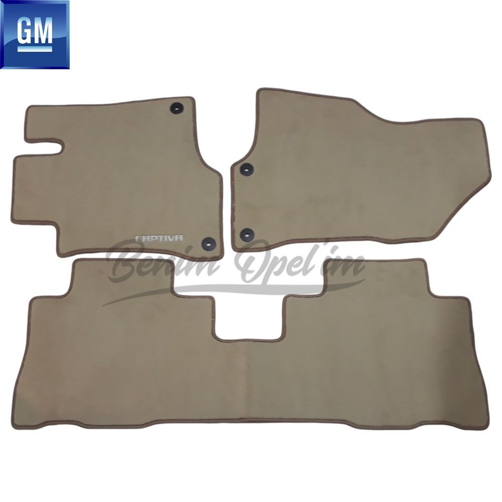 Product Code : X0077901 - Chevrolet Captiva Carpet Mat Set Light Beige Old Type 5 Seater 3 Piece GM Original X0077901