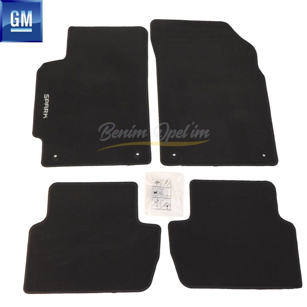 Chevrolet Spark Carpet Floor Mats Black (Old Type) GM Genuine X0079083