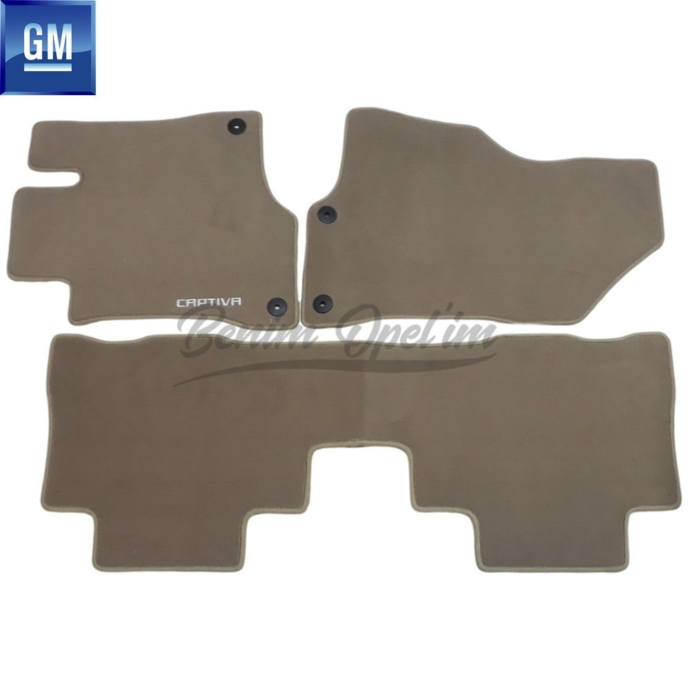 Product Code : X0077907 - Chevrolet Captiva Carpet Mat Set Dark Beige Old Type 5 Seater 3 Piece GM Original X0077907