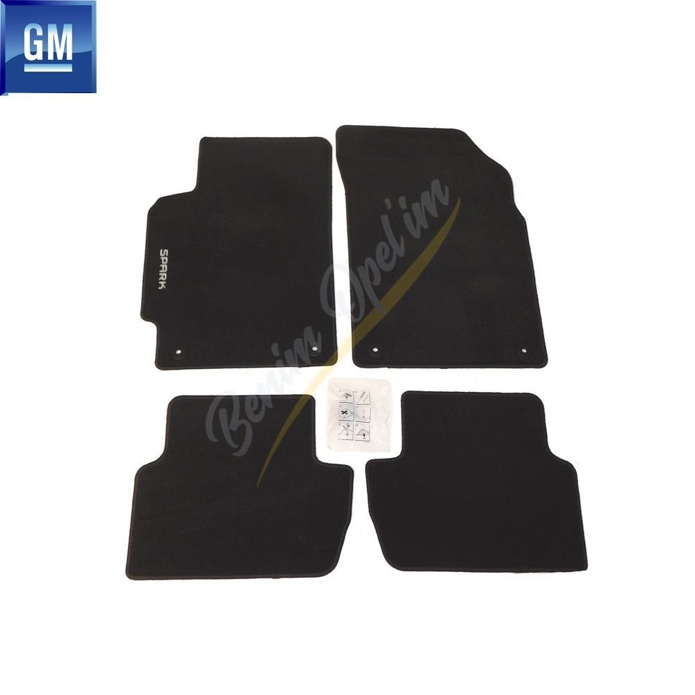 Chevrolet Spark Carpet Floor Mats Black (New Type) GM Genuine X0079106