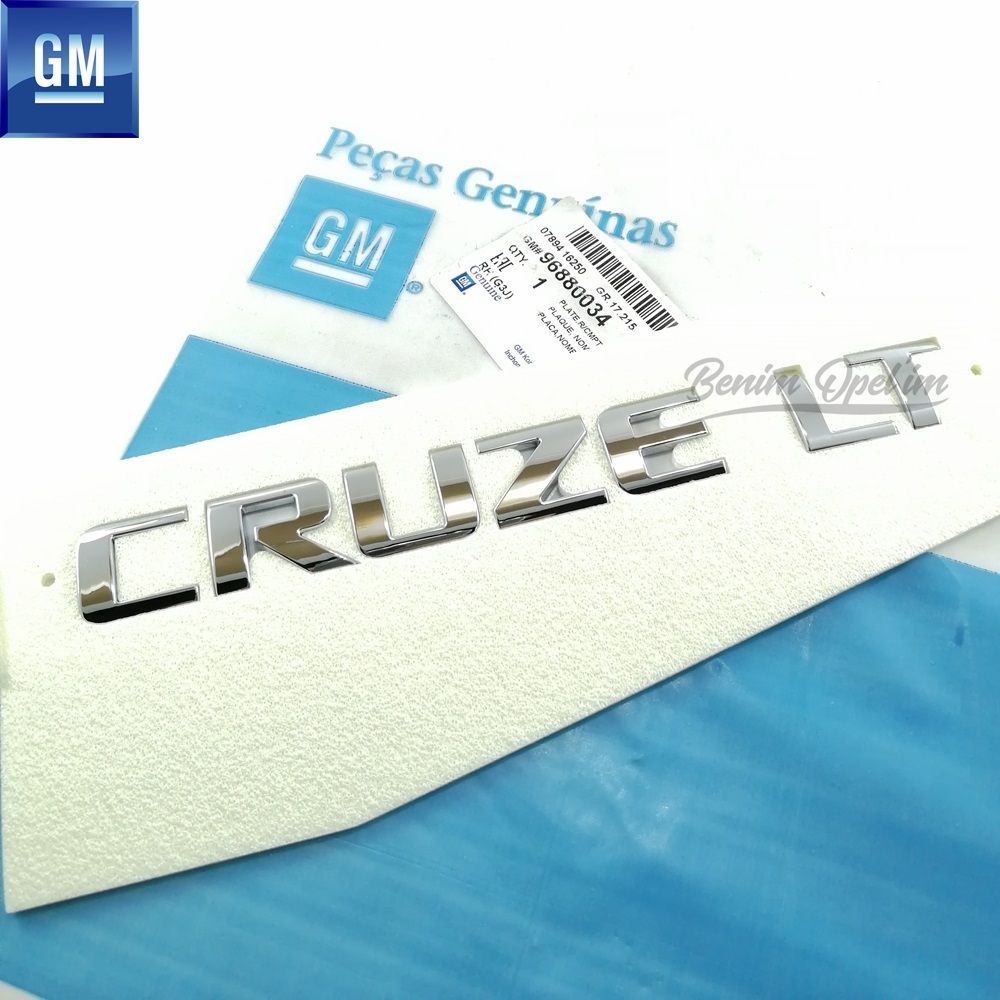 Product Code : 96880034 - Chevrolet Cruze Rear Tailgate Cruze Lt Lettering Chrome GM Genuine 96880034