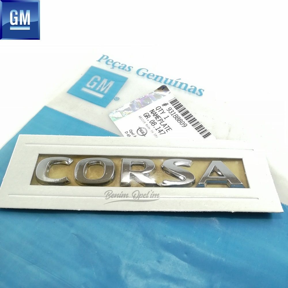 Product Code : 93188809 - Opel Corsa D, Corsa E Corsa Lettering Chrome GM Original 93188809 - 5177440