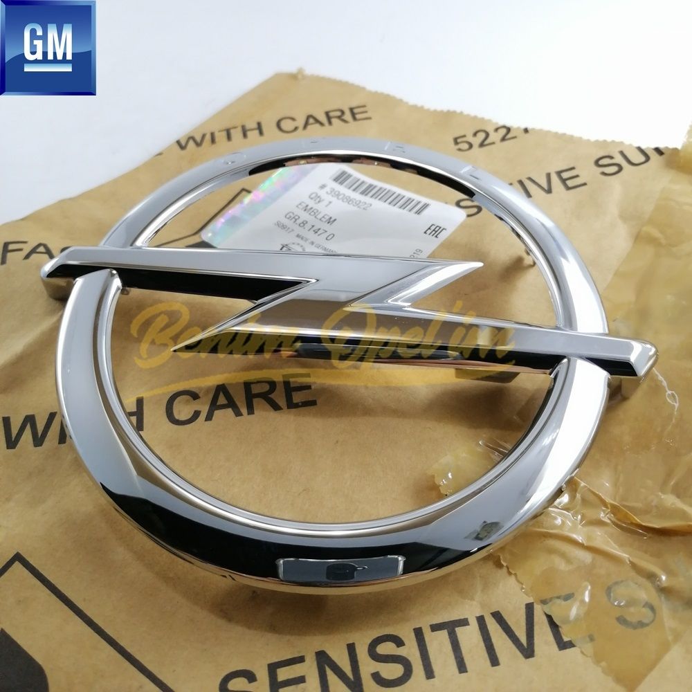 Opel Astra K Front Grille Emblem Chrome (Opel) GM Original 39086922 - 13464792