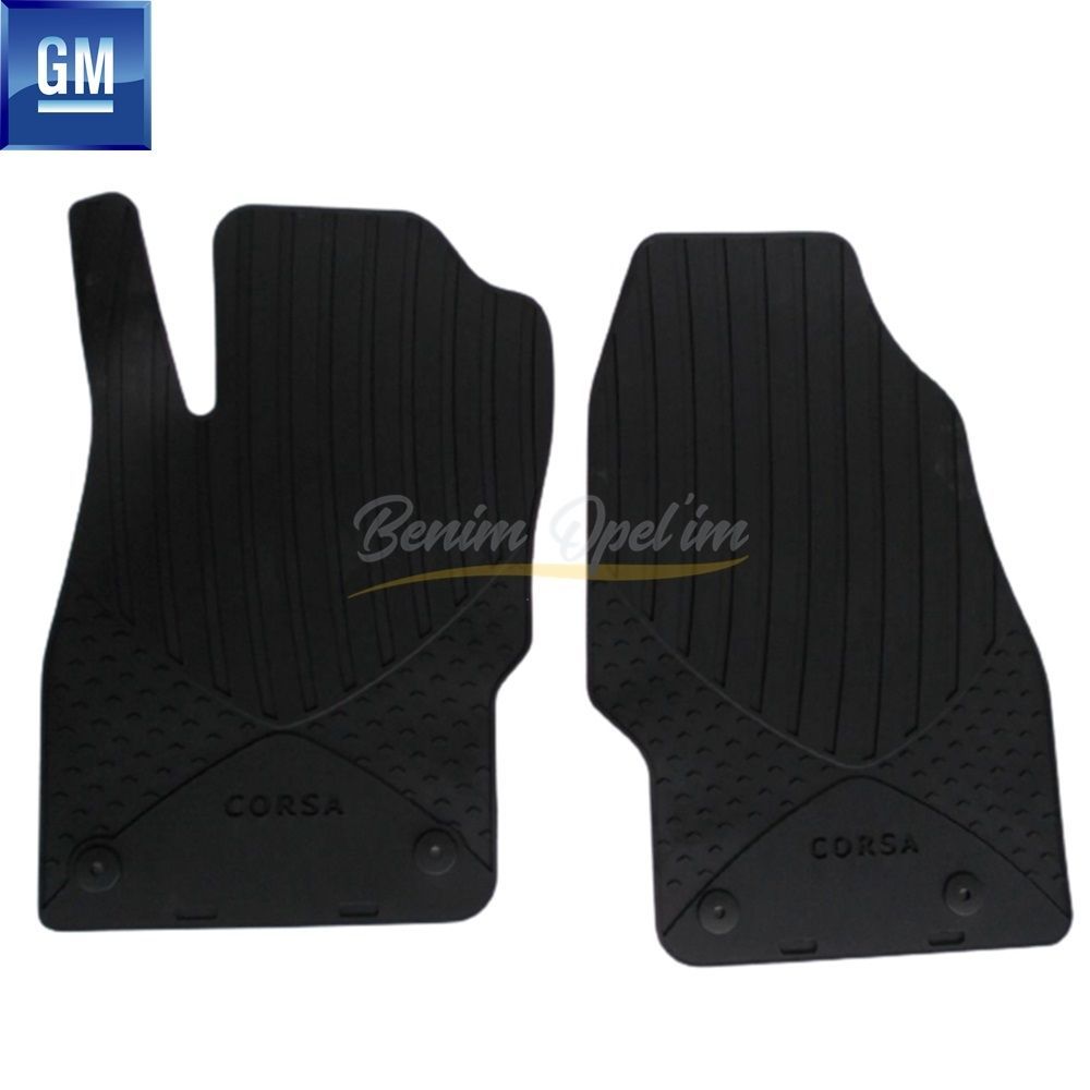 Product Code : 1724235 - Opel Corsa D, Corsa E Corsa Printed Front Rubber Mat Set Smoked (Rubber) GM Original 2 piece 1724235 - 93199280