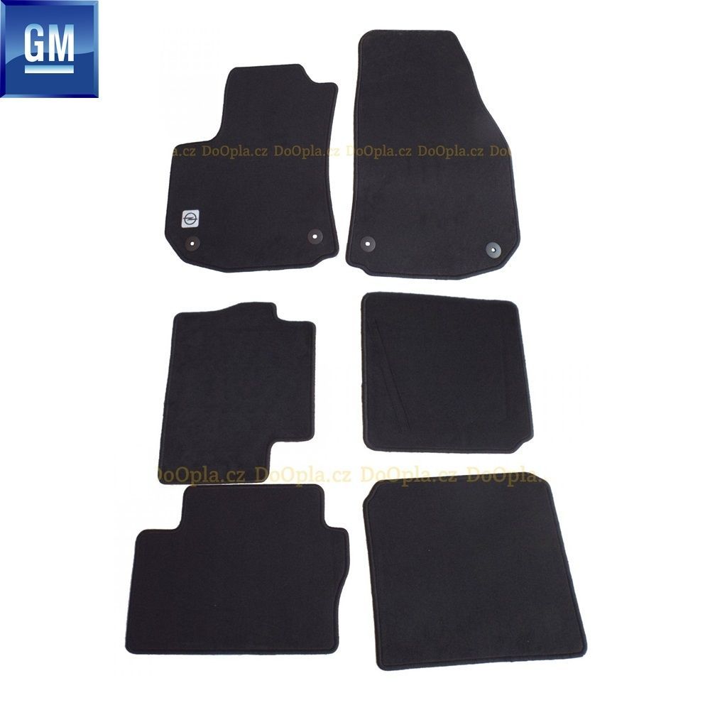 Opel Zafira B Opel Emblem Carpet Mat Set Black (For 6 Seats) GM Genuine 1724065 - 93199005