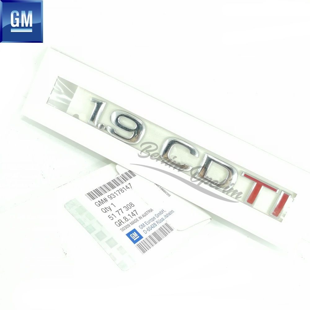 Opel Vectra C 1.9 CDTI Lettering Chrome Red GM Genuine 5177308 - 93178147