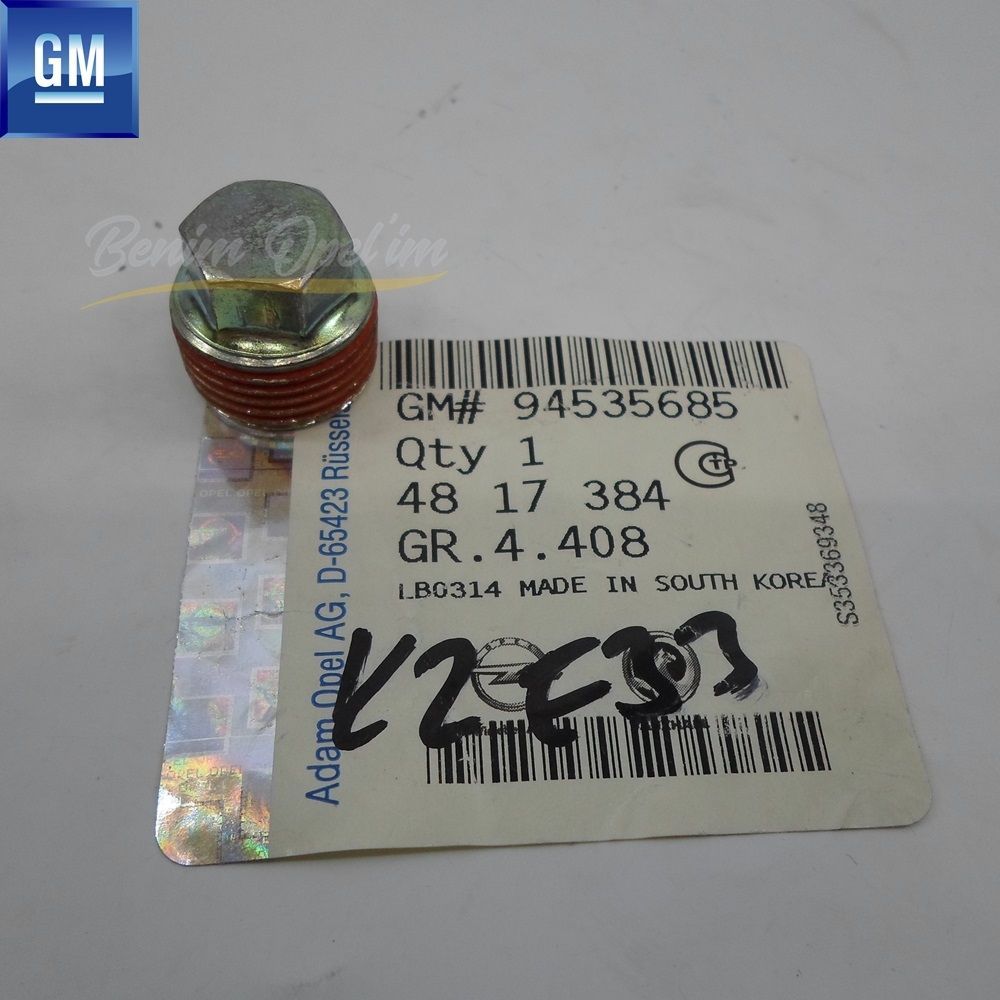 Transmission Box Oil Drain Plug Chevrolet Aveo, Epica, Lacetti, Kalos, Rezzo, Trax, Opel Antara, Astra J, Mokka, Zafira C GM Genuine 4817384 - 94535685