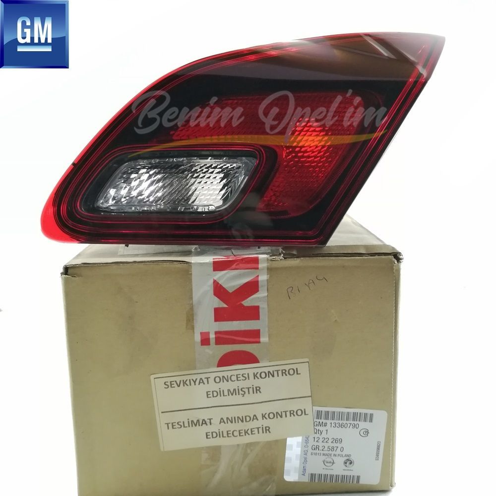 Opel Astra J HB Right Rear Inner Stop Lamp Smoked (Trunk Brake Lamp) GM Original 13360790 - 1222269