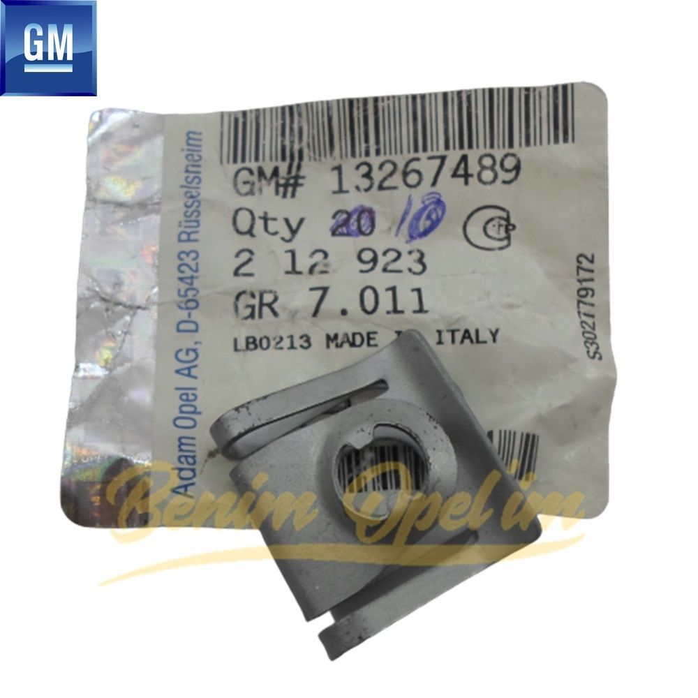 Product Code : 212923 - Insulation And Air Deflector Clip Clamp Nut Opel Astra J, Insignia A, Zafira C GM Genuine 212923 - 13267489