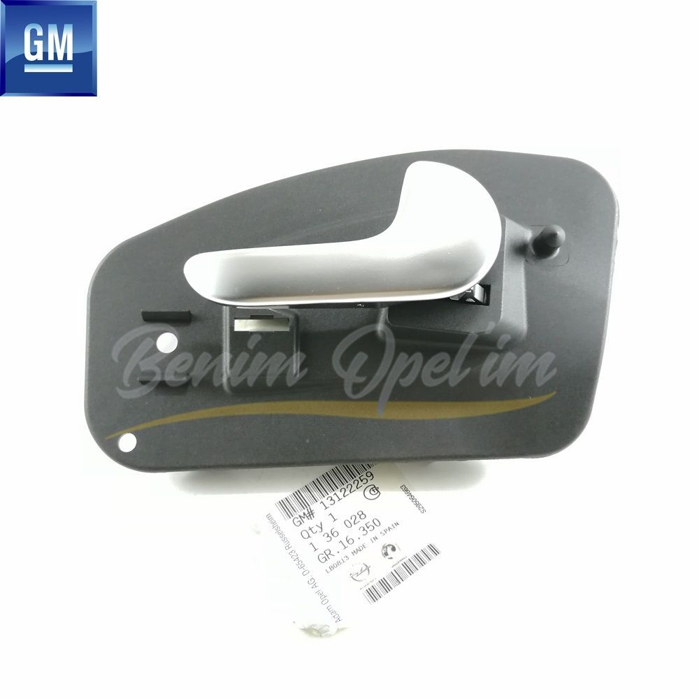 Product Code : 136028 - Opel Corsa C Right Rear Door Interior Opening Handle Matte Chrome GM Genuine 136028 - 13122259