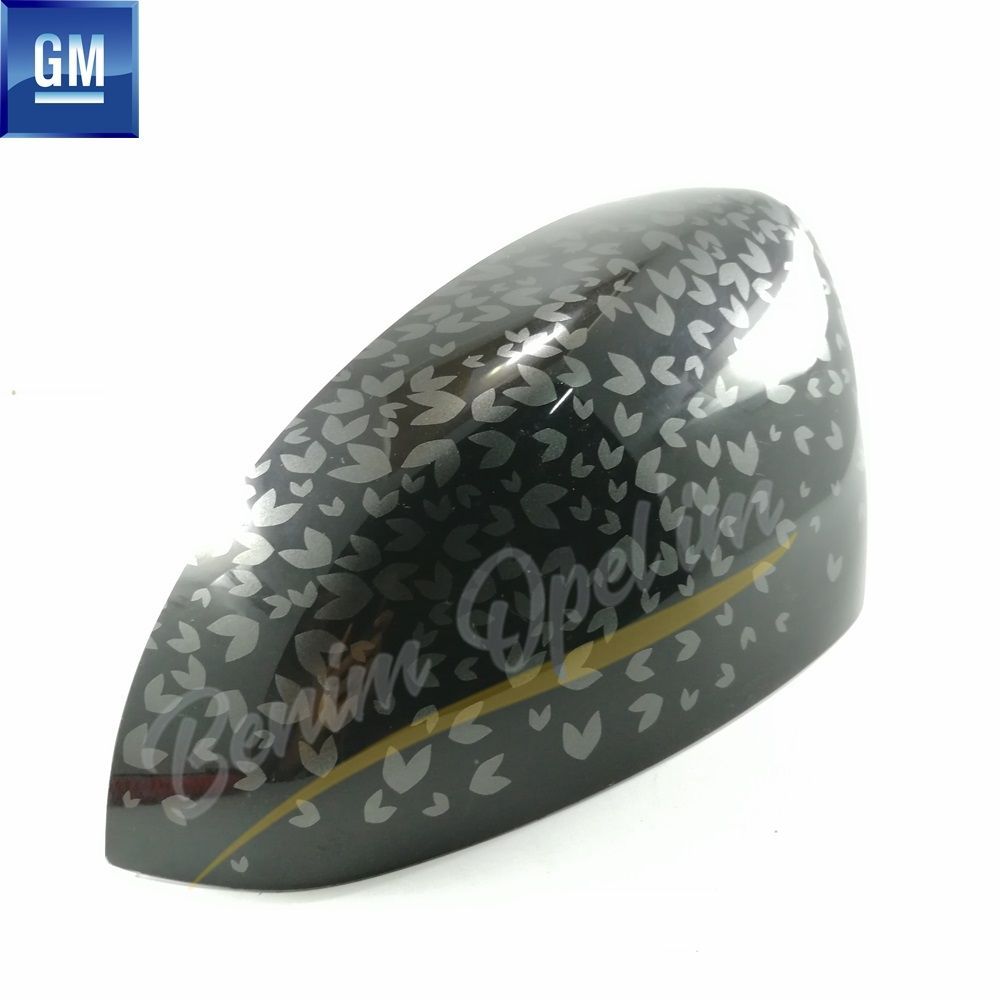 Opel Adam Pattern Left Outside Rear View Mirror Cover Black GM Genuine 1428590 - 13392137