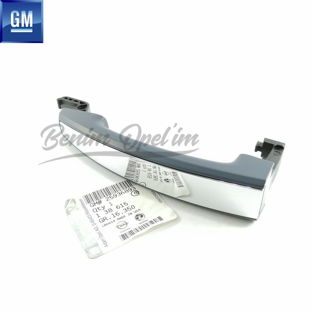 Product Code : 138615 - Chrome Striped Door Exterior Handle Liner Chevrolet Aveo T300, Cruze, Trax, Opel Astra J, Insignia A, Meriva B, Mokka, Zafira C GM Genuine 138615 - 25936893