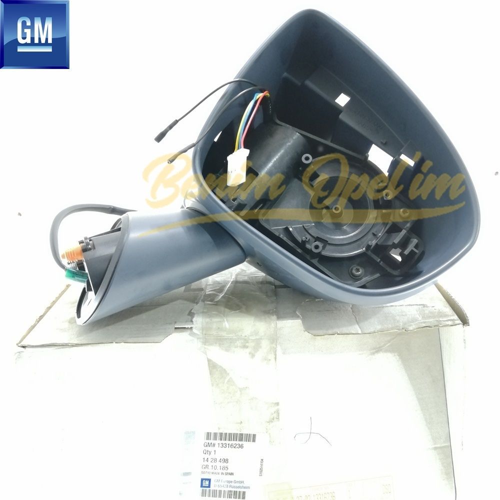 Opel Meriva B Electric Right Exterior Rear View Mirror Body Lined GM Genuine 1428498 - 13316236 - 13316236