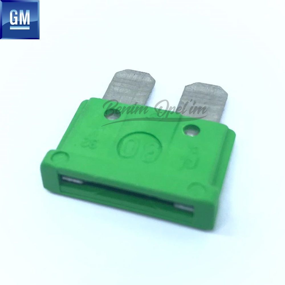 Opel And Chevrolet Green 30 Ampere Medium Size Fuse 1.8X2.0Cm GM Original 1238331 - 90369462