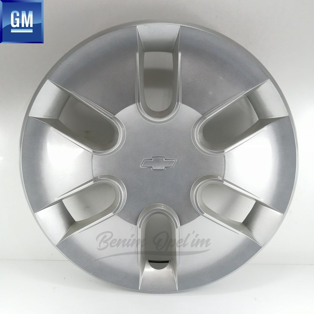 Chevrolet Aveo T200, Kalos Wheel Cover Silver Grey 6 Spoke 13 Inch 1 Piece Price GM Genuine 96452295