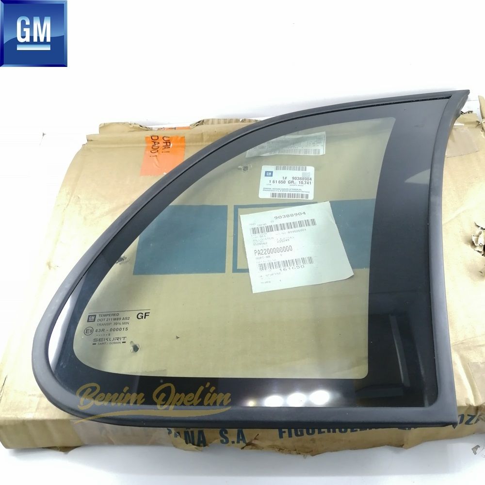 Product Code : 161650 - Opel Corsa B Right Rear Fixed Corner Glass Green GM Genuine 161650 - 90388904